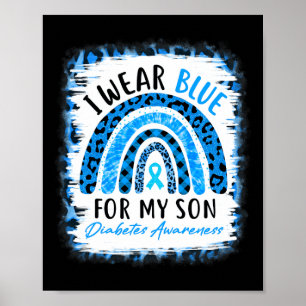 Poster Arco-Íris Eu Visto Fita Azul Para Meu Filho Diabet