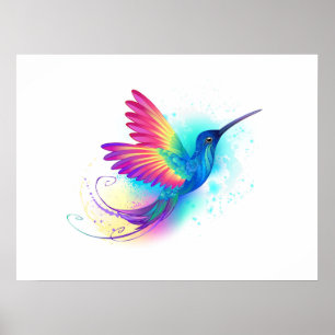Poster Arco-Íris Exótico Hummingbird