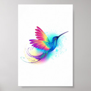 Poster Arco-Íris Exótico Hummingbird