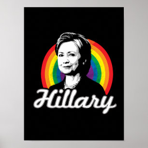 Pôster Arco-íris Hillary - política de LGBT -
