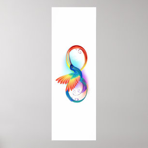 Poster Arco-íris Hummingbird com símbolo Infinito