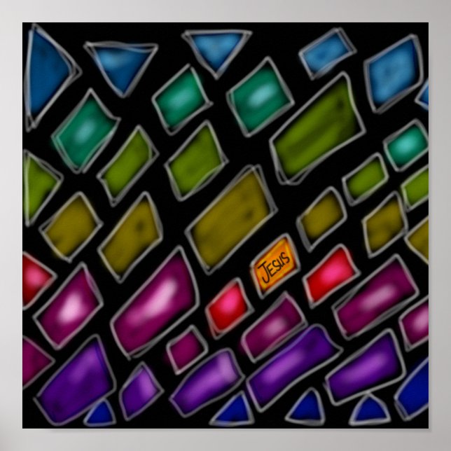 Poster Arco-Íris "Jesus A Luz do Mundo" (Frente)