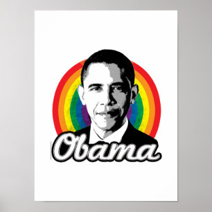 Pôster Arco-íris Obama - política de LGBT -