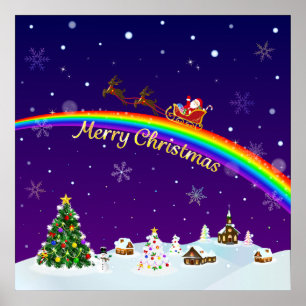 Poster Arco-íris Papai Noel