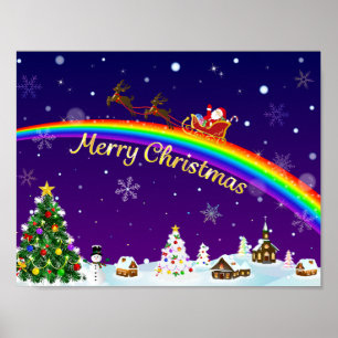 Poster Arco-íris Papai Noel