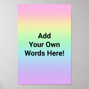 Poster Arco-íris Pastel Personalizado