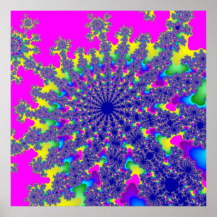 Pôster Arco-Íris Rosa Burst