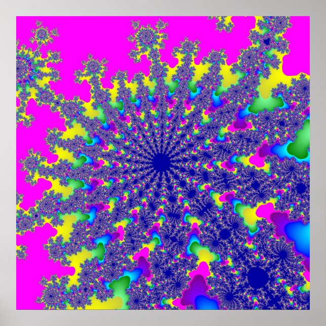 Pôster Arco-Íris Rosa Burst (Frente)