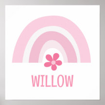 Arco-Íris Rosa e Flor Personalizado