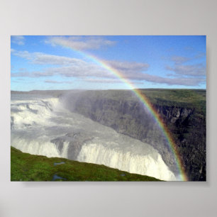 Poster Arco-íris sobre a cascata de Gullfoss Islândia