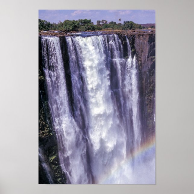 Poster Arco-íris sobre Cataratas Victoria - Zimbábue, Áfr (Frente)