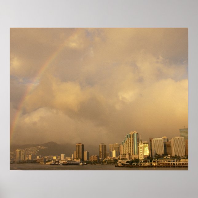 Pôster Arco-íris sobre Honolulu, Havaí, EUA 3 (Frente)