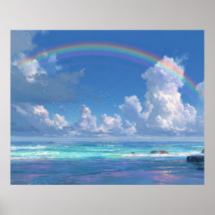 Poster Arco-íris sobre o oceano