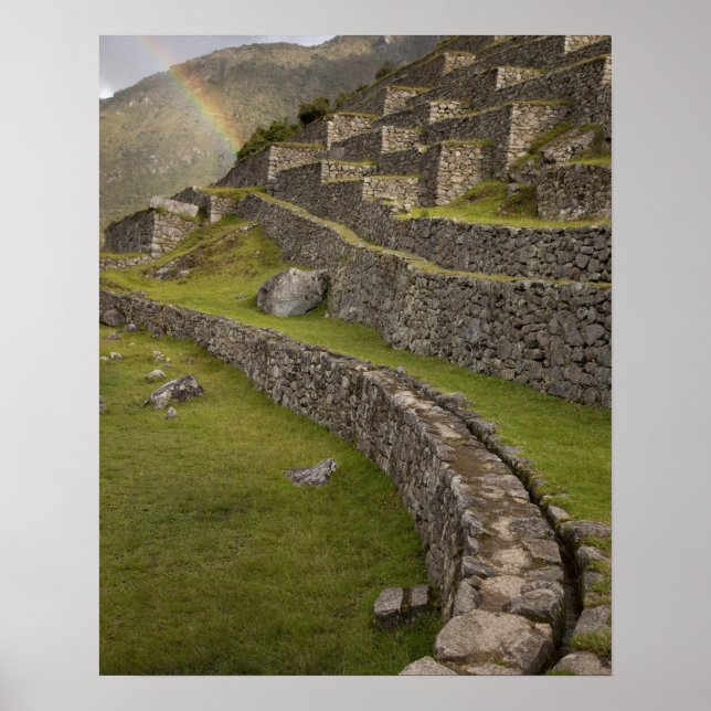 Pôster Arco-íris sobre os terraços agrícolas, Machu (Frente)