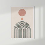Poster Arco-Íris, Sol e Lua minimalistas abstrato<br><div class="desc">Abstrato Minimalista Arco-Íris,  Sol e Lua Poster</div>