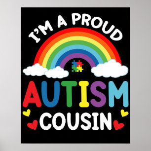 Poster Arco-íris Sou Um Primo Orgulhoso do Autismo Consci