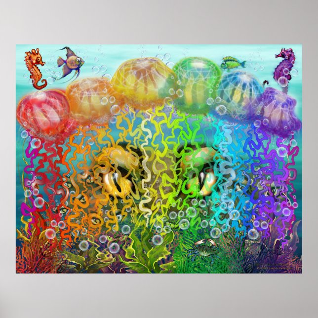 Poster Arco-íris Tentáculos (Frente)