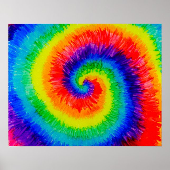 Poster Arco-íris Tie Die com Tinta Álcool (Frente)