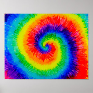 Poster Arco-íris Tie Die com Tinta Álcool