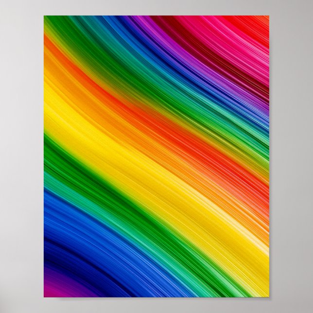 Poster Arco-íris Vibrante de Cores (Frente)