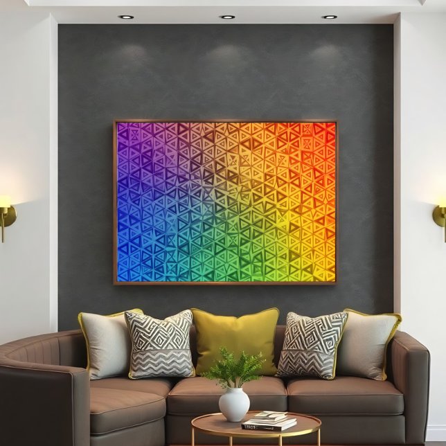Poster Arco-íris Vibrante Gradiente Triângulo Geométrico (Criador carregado)