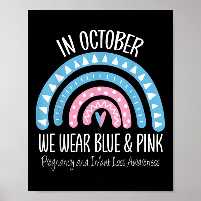 Poster Arco-Íris Vista Gravidez Azul Rosa E Perda De Cria (Frente)