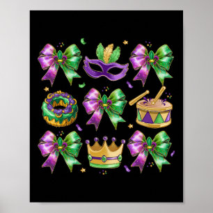 Poster Arco King Cake Crown Mask Drum Mardi Gras Costume