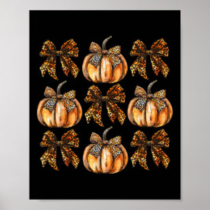 Poster Arco Leopard Coquette Pumpkin Ação de Graças outon