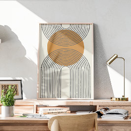 Poster Arco mínimo do meio século com círculo