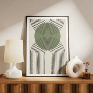 Poster Arco mínimo do meio século com círculo