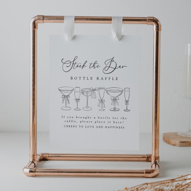 Poster Arco Moderno Negra Sinal De Raffle Da Garrafa Do B (Criador carregado)