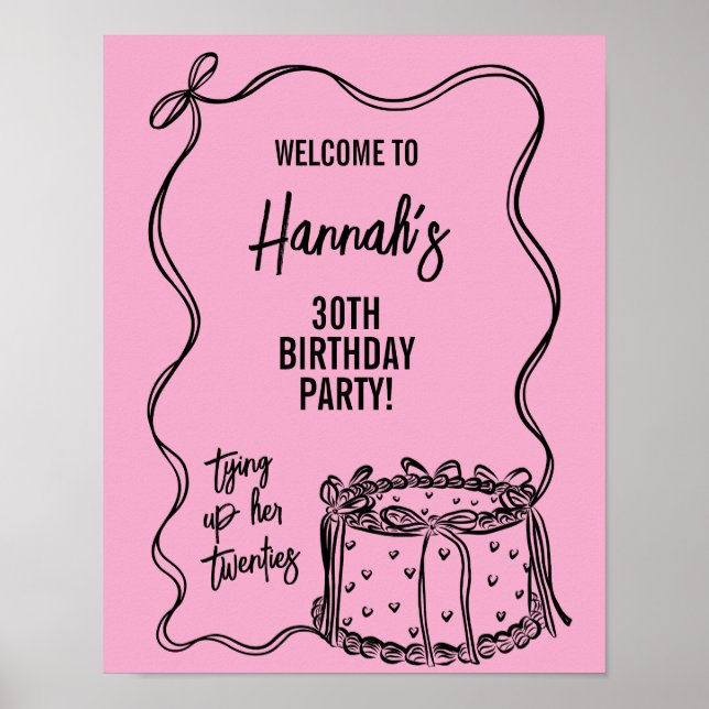 Poster Arco Negra Amarrando Seu Sinal De aniversário de 3 (Frente)