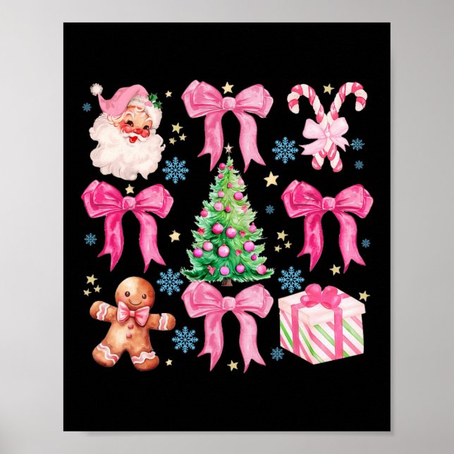Poster Arco Noquette Claus Rosa Feliz Véspera de Natal (Frente)