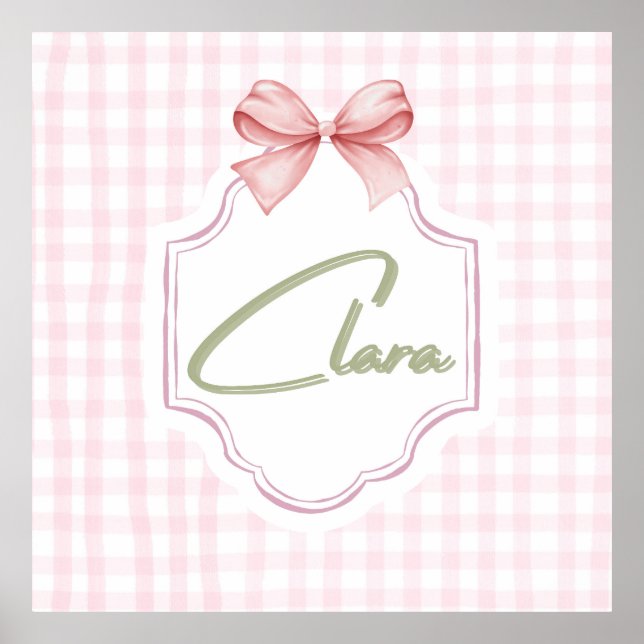 Poster Arco Personalizado de Nursery Clara Baby Girl &Gin (Frente)