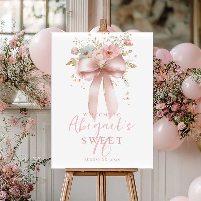 Poster Arco Rosa e Flores Doce Aniversário de 16 Anos (Criador carregado)