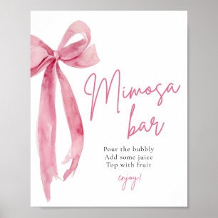 Poster Arco rosa Ela é Casando Sinal de Bar Mimosa