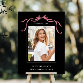 Poster Arco Rosa Escuro Graduação Festa Bem-Vindo Preto