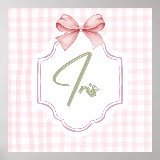 Poster Arco Rosa Iris Baby Girl Personalizado (Frente)