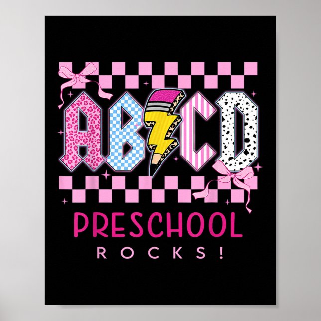 Poster Arco Rosa Preparado Abcd Pré-Escola Rochas Lápis R (Frente)
