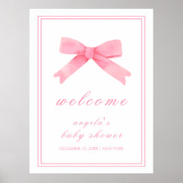 Poster Arco rosa-rosa Chá de fraldas-menina bem-vindo