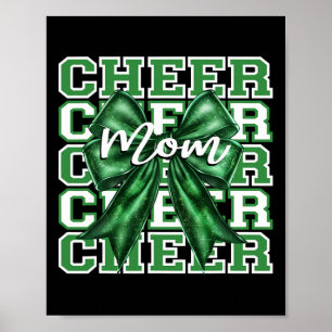 Poster Arco Verde de Dia de Jogo da Mãe de Cheerleading F