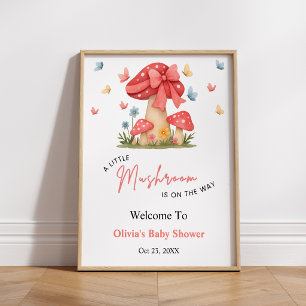 Poster Arco Vermelho Um Pequeno Chá de Bebê do Cogumelo B