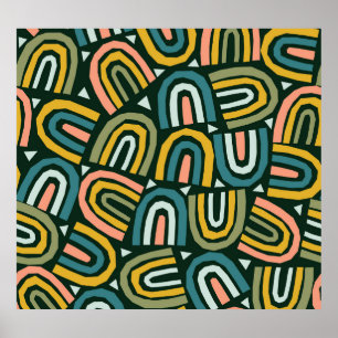 Poster Arcos-chuva em estilo geométrico, padrão de safra.