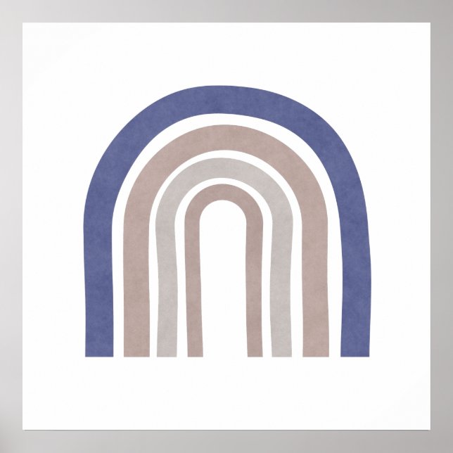 Poster Arcos de meio século - Azul e bege (Frente)