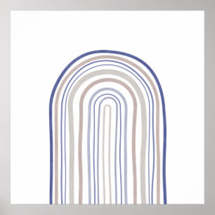 Poster Arcos de meio século - Azul e bege