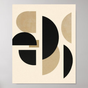 Poster Arcos do Deserto: Composição em Preto e bege