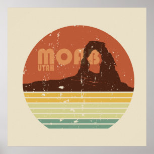 Poster Arcos do Parque Nacional Vintage Sunset - Moab Uta
