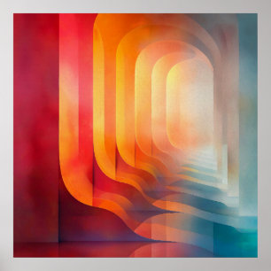 Poster Arcos Retro Glow – Abstrato Meados do Século