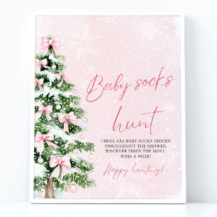 Poster Arcos Rosa Árvore de Natal Jogo de Caça para Bebês