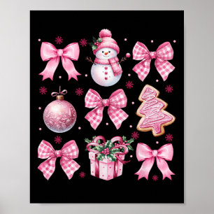Poster Arcos Rosa de Natal Bonitos Papais noeis Gingerbre